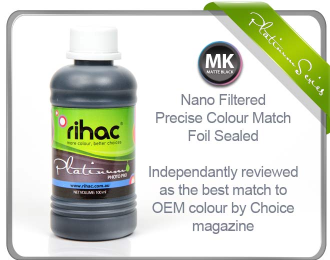 100 ml Rihac Matte Black refill ink Epson T0540, T0541, T0542, T0543 T0544, T0547, T0548, T0549 cartridge/cartridges Epson printer R800 & R1800